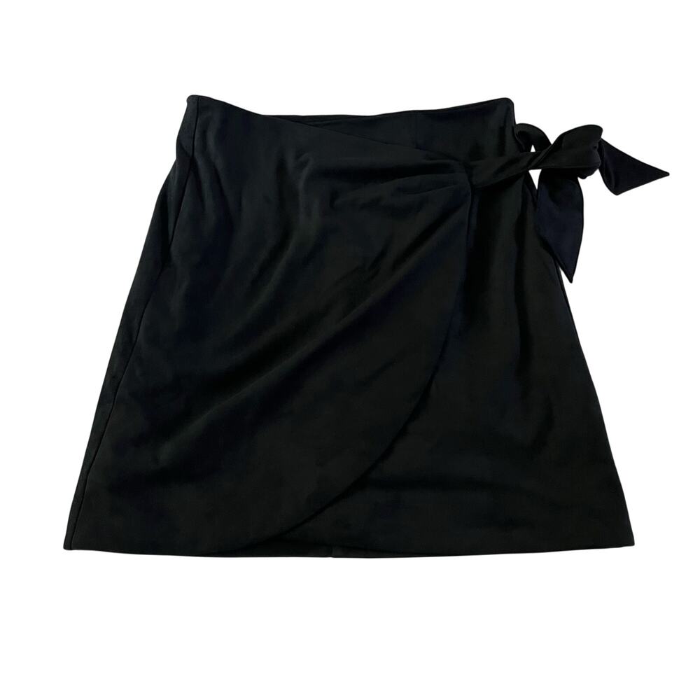 Loft Black Velour Wrap Mini Skirt Sz 4 Casual Preppy Fairy Grunge Event Party